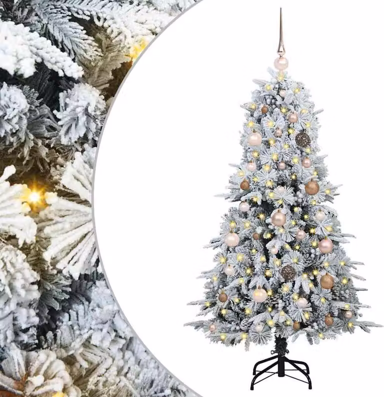 Albero di Natale Artificiale con Rami Pieghevoli Bianco 150 cm