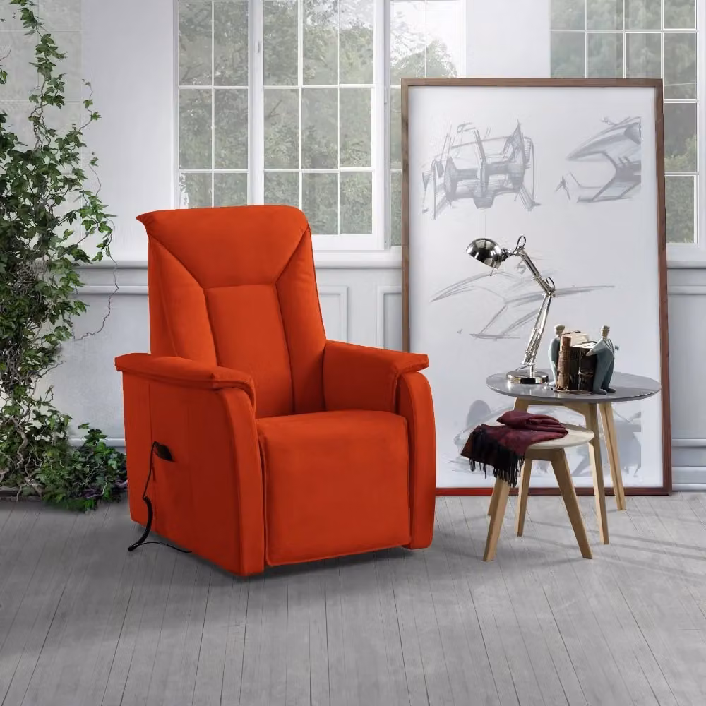 Poltrona Alzapersona Elettrica Baila GIORDANOSHOP in Microfibra Rossa con 2 Motori L: 82 cm, P: 108 cm, H: 84 cm – 2