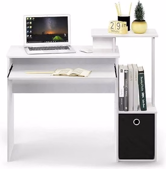 Scrivania da Ufficio per Laptop, Scrivania per Computer, Scrivania per Studio, Tavolo per Laptop, Stazione di Lavoro, Tavolo da Cucina, Tavolo per Giochi, Tavolo in Legno, 40.2 x 40.2 x 86.5 cm