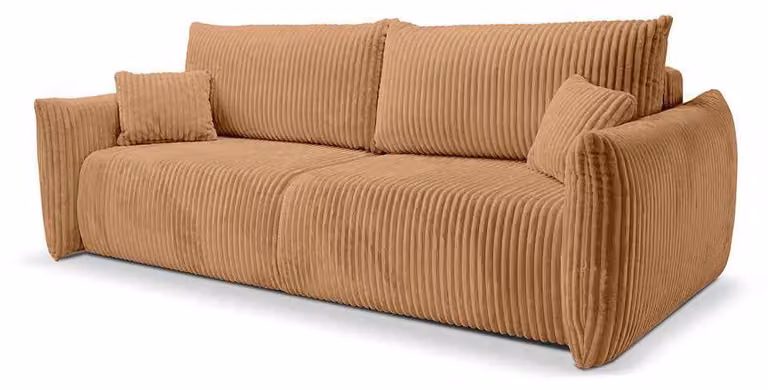 Divano a tre posti con funzione letto, modello Alloro, colore Strohkorn