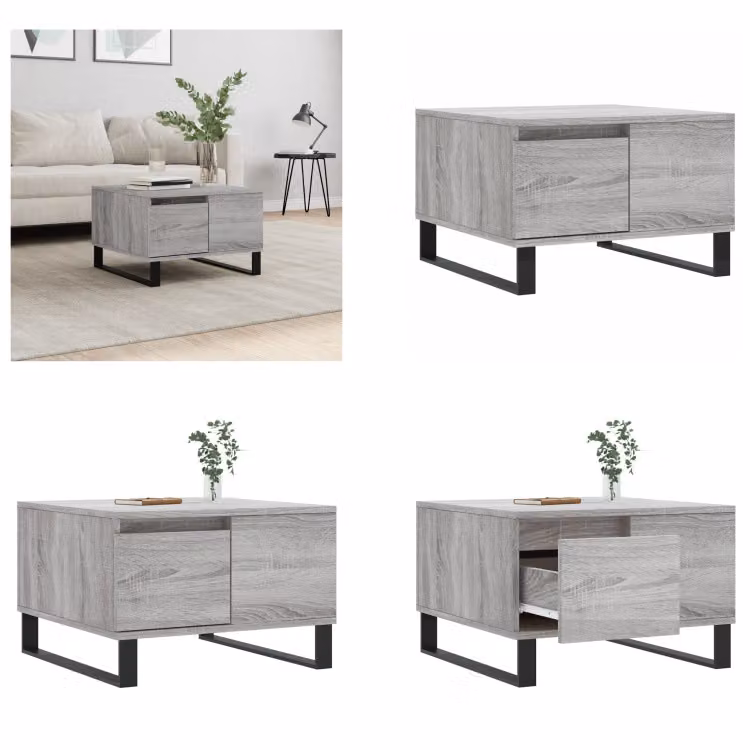vidaXL Tavolino Grigio Sonoma 55x55x36,5 cm Materiale a base di legno - Tavolino - Tavoli da caffè - Tavolino - Tavolo da divano