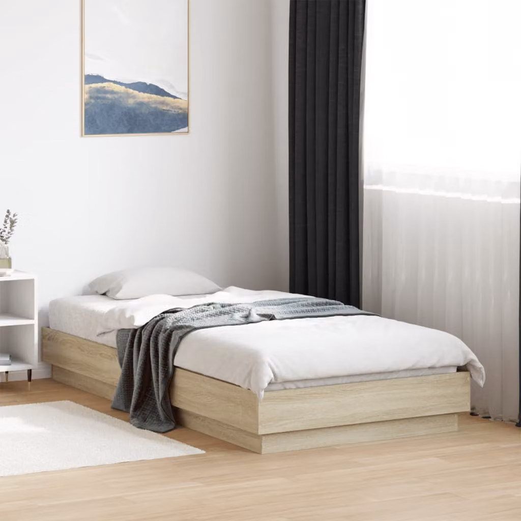 vidaXL Giroletto in Rovere Sonoma senza Materasso in Truciolato L: 78 cm, P: 193 cm, H: 23 cm