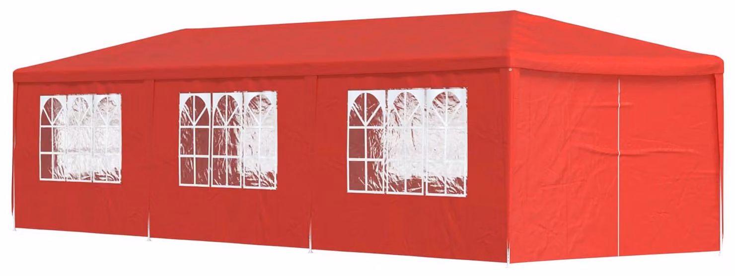 Tenda Party 900 x 300 x 255 cm Rosso PE e Acciaio