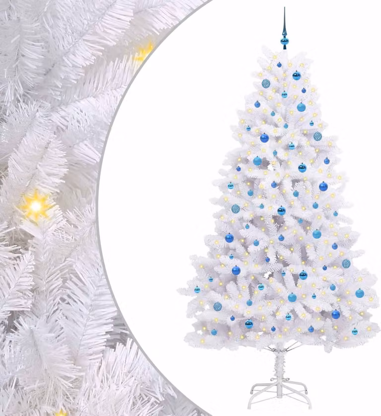 Albero di Natale Artificiale con Rami Pieghevoli Bianco 240 cm