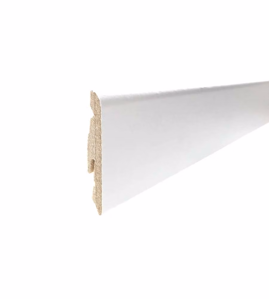 Battiscopa MDF Bianco - Confezione da 10 - 2400x58x14 mm Elegante
