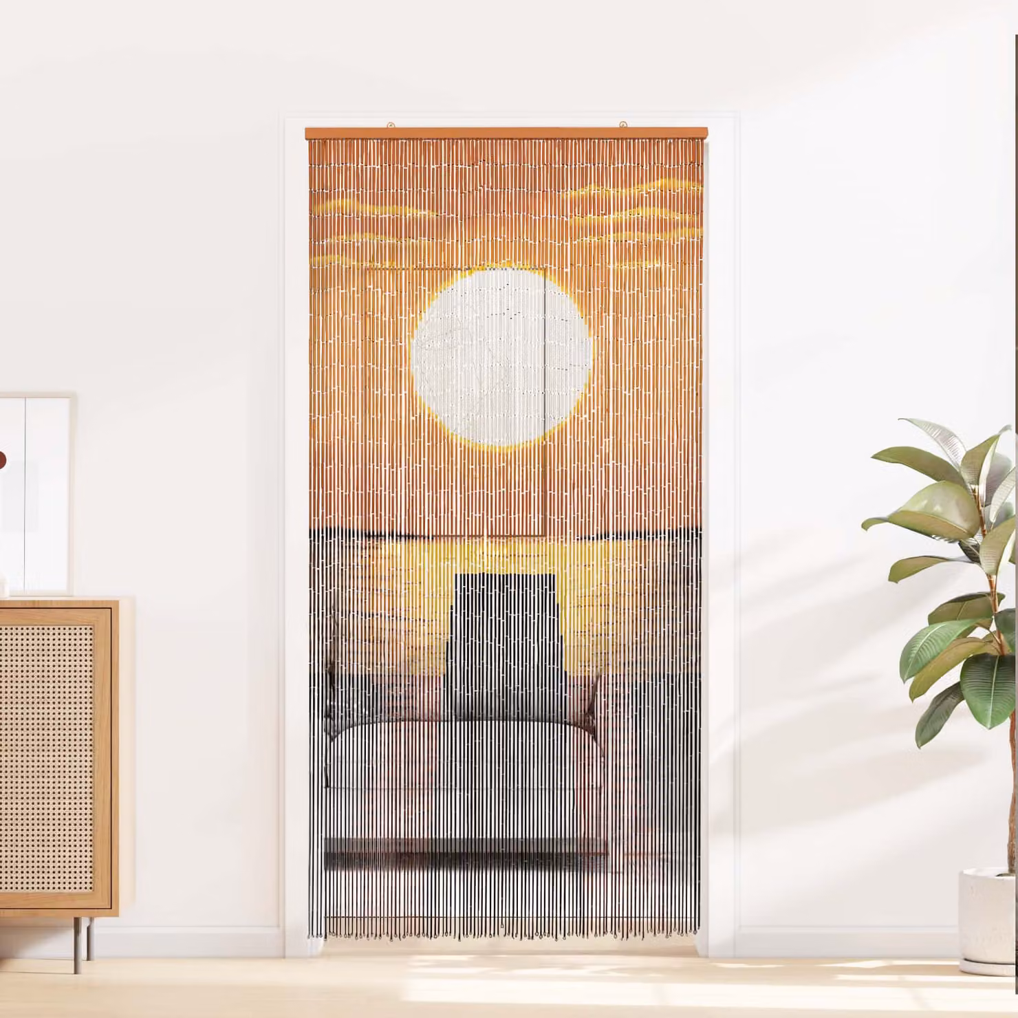 Tenda per porta antinsetti vidaXL in bambù multicolore L: 100 cm x H: 200 cm