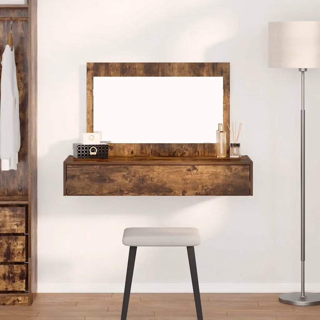 vidaXL Tavolo da Trucco Moderno in Legno Marrone L: 100 cm, P: 40 cm, H: 70 cm