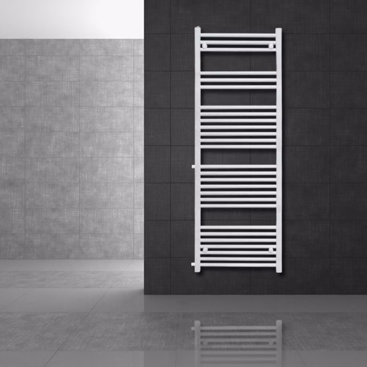 LuxeBath radiatore di ricambio per ristrutturazione 500x1600 mm bianco, radiatore per bagno diritto con attacco laterale, radiatore scaldasalviette senza elemento riscaldante