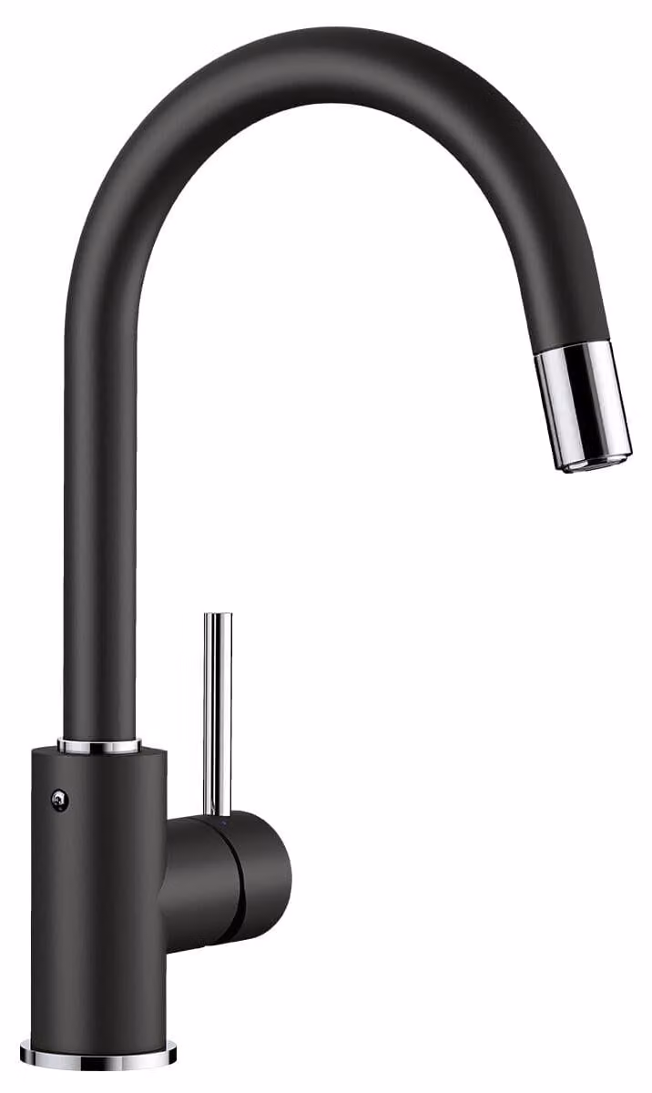 Miscelatore da cucina MIDA-S, girevole a 360°, per alta pressione, colore nero opaco
