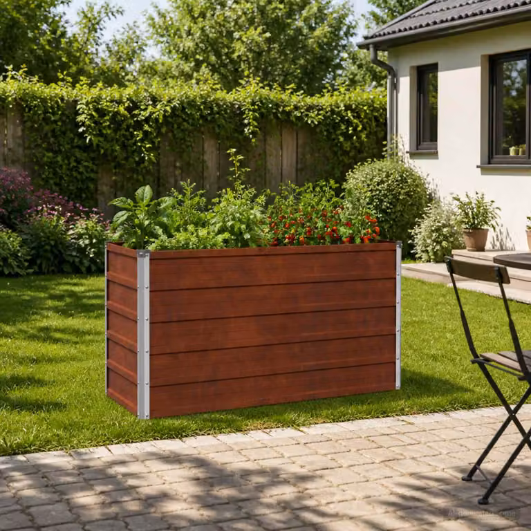 Letto rialzato da giardino vidaXL in metallo Corten colore marrone L: 100 cm, P: 40 cm, H: 55 cm