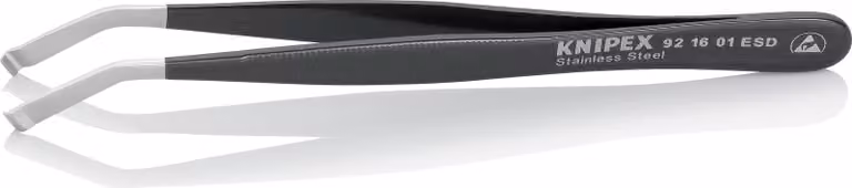 KNIPEX 92 16 01 Pinzetta di posizionamento ESD Liscio 120 mm