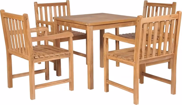 Maison Exclusive - Set da pranzo da giardino in teak massiccio, 5 pezzi