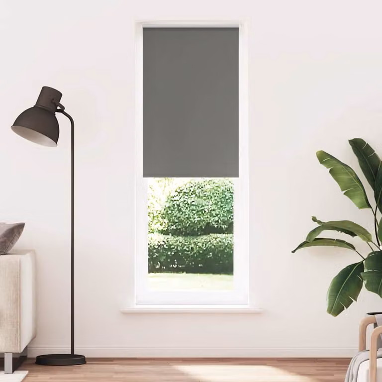 vidaXL Tenda a Rullo Oscurante in Poliestere Grigio, L/P/H: 65 x 60,7 x 230 cm