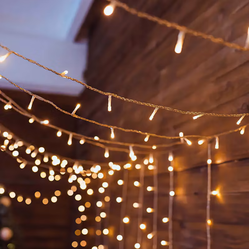 Jopassy LED luci di fata luci di tenda decorazione luci di tenda con 100 LED 8 modalità di luce USB luci di fata per Natale-IP44 bianco caldo