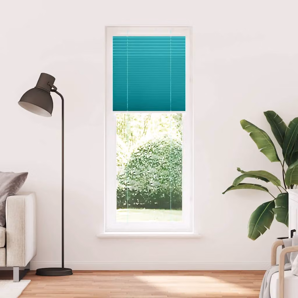 vidaXL Tenda Plissettata Verde petrolio 80x200 cm Larghezza Tessuto