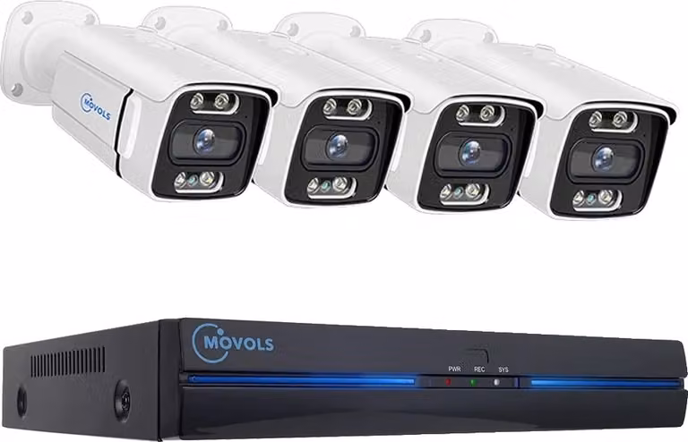Sistema di videosorveglianza 8 canali, risoluzione elevata 5MP/8MP, visione notturna a colori, 8 canali con 5MP e compatibile con 4 telecamere, capacità di archiviazione 2T