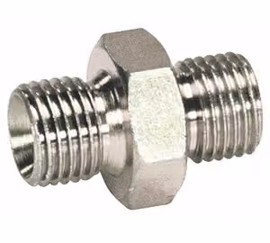 Doppio nipplo per aria compressa con filettatura esterna 1/4"-1/4"
