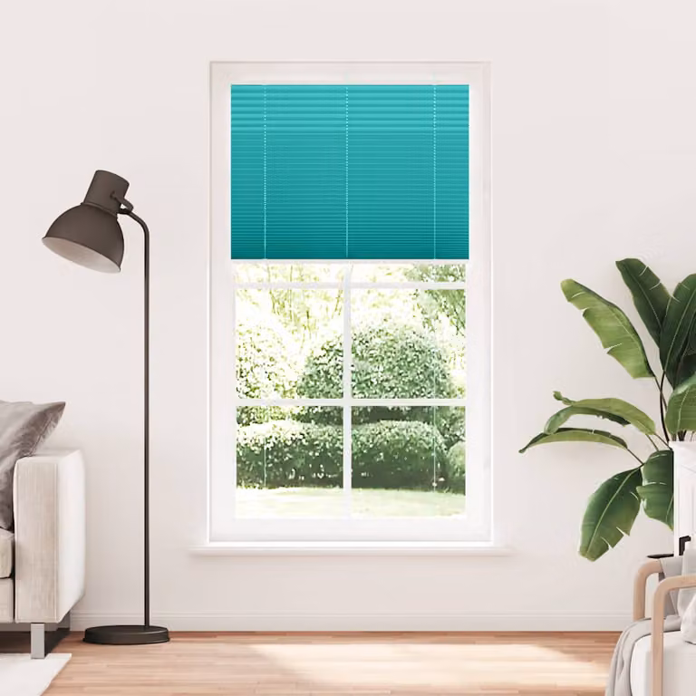 vidaXL Tenda Plissettata Verde petrolio 105x200 cm Larghezza Tessuto