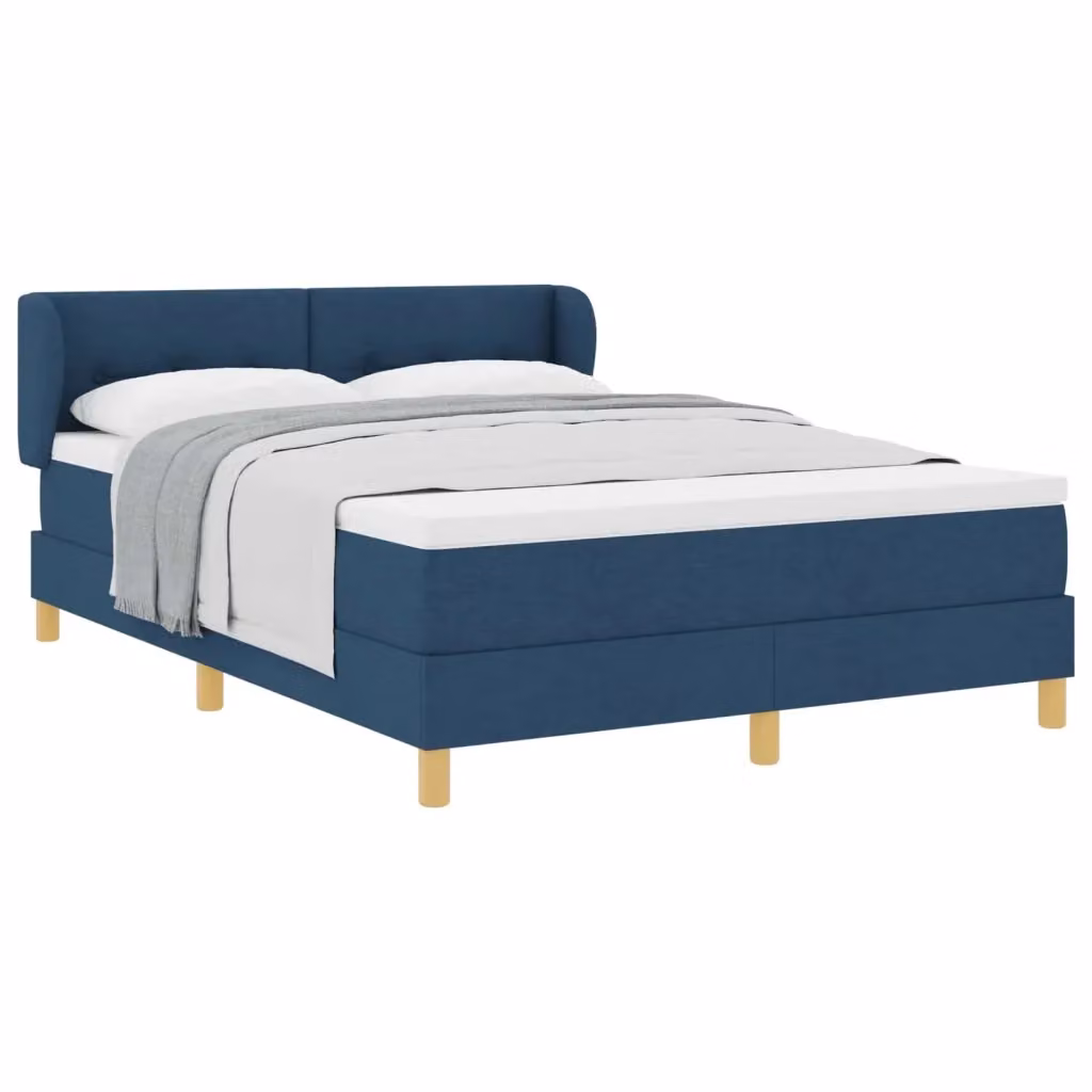 Letto a molle con testiera vidaXL in tessuto blu L: 140 cm, P: 190 cm – 2