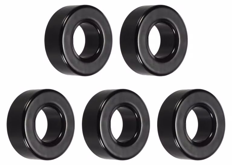 5 nuclei toroidali, anelli ferromagnetici, dimensioni 23,6 x 47 x 18,6 mm, colore nero