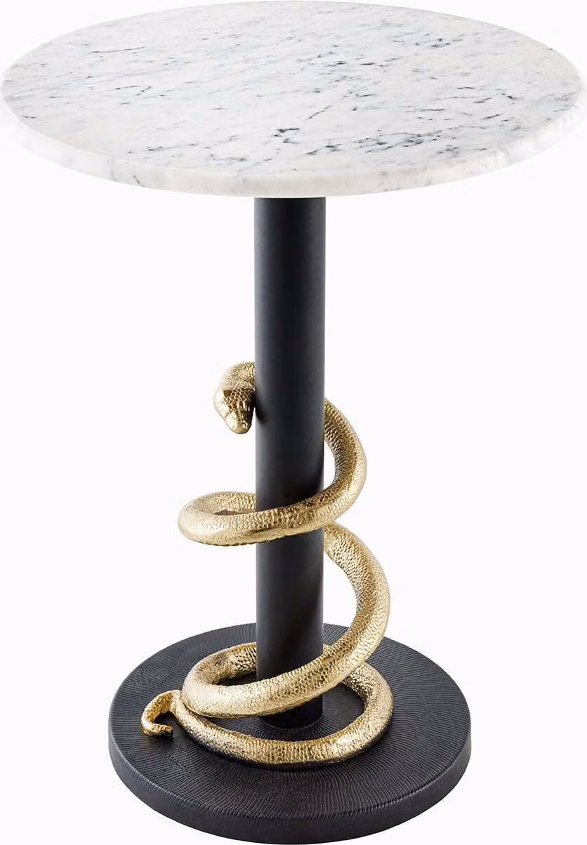 Tavolino da 50 cm in marmo dorato, design moderno per il soggiorno - ACQUISTA ORA