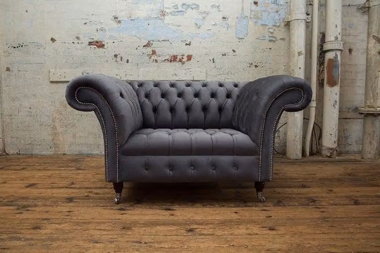 Chesterfield Design Sofa 1 Sitzer Couch Polster Luxus Klassische Couchen