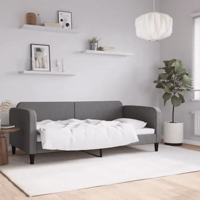 Letto da giorno moderno vidaXL in tessuto grigio