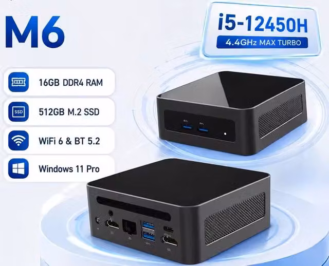 MINI PC MLLSE M6 Intel Core i5-12450H 16GB + 512GB RAM WiFi 6, BT 5.2 WIN 11 PRO