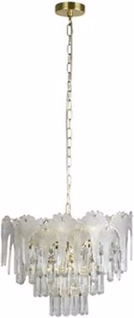 Lampadario Classio Lux & Belle Acciaio Ottone Vetro Trasparente 5 Luci E14