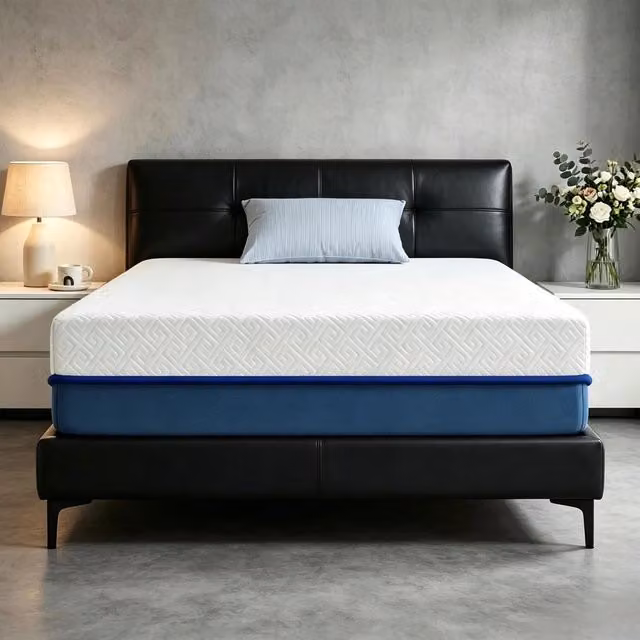 Materasso Ibrido WISHDOR con Schiuma, Sfoderabile e Lavabile, Colore Bianco e Blu, L/P/H: 190 x 90 x 20 cm – 1