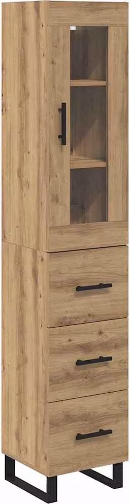 Credenza con cassetto Rovere artigianale 34,5 x 34 x 180 cm