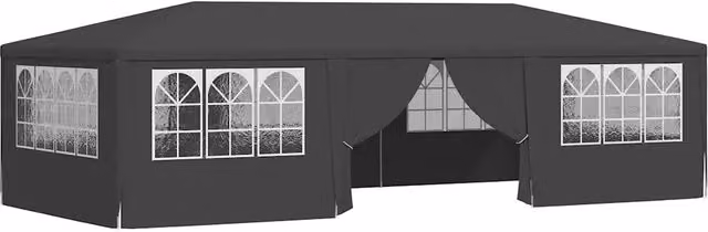 Gazebo | Pergolato Professionale con Pareti 4x9 m Antracite 90 g/m2