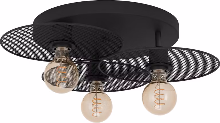 Eglo 43728 IKESTON E27 tripla plafoniera Ø530mm nero