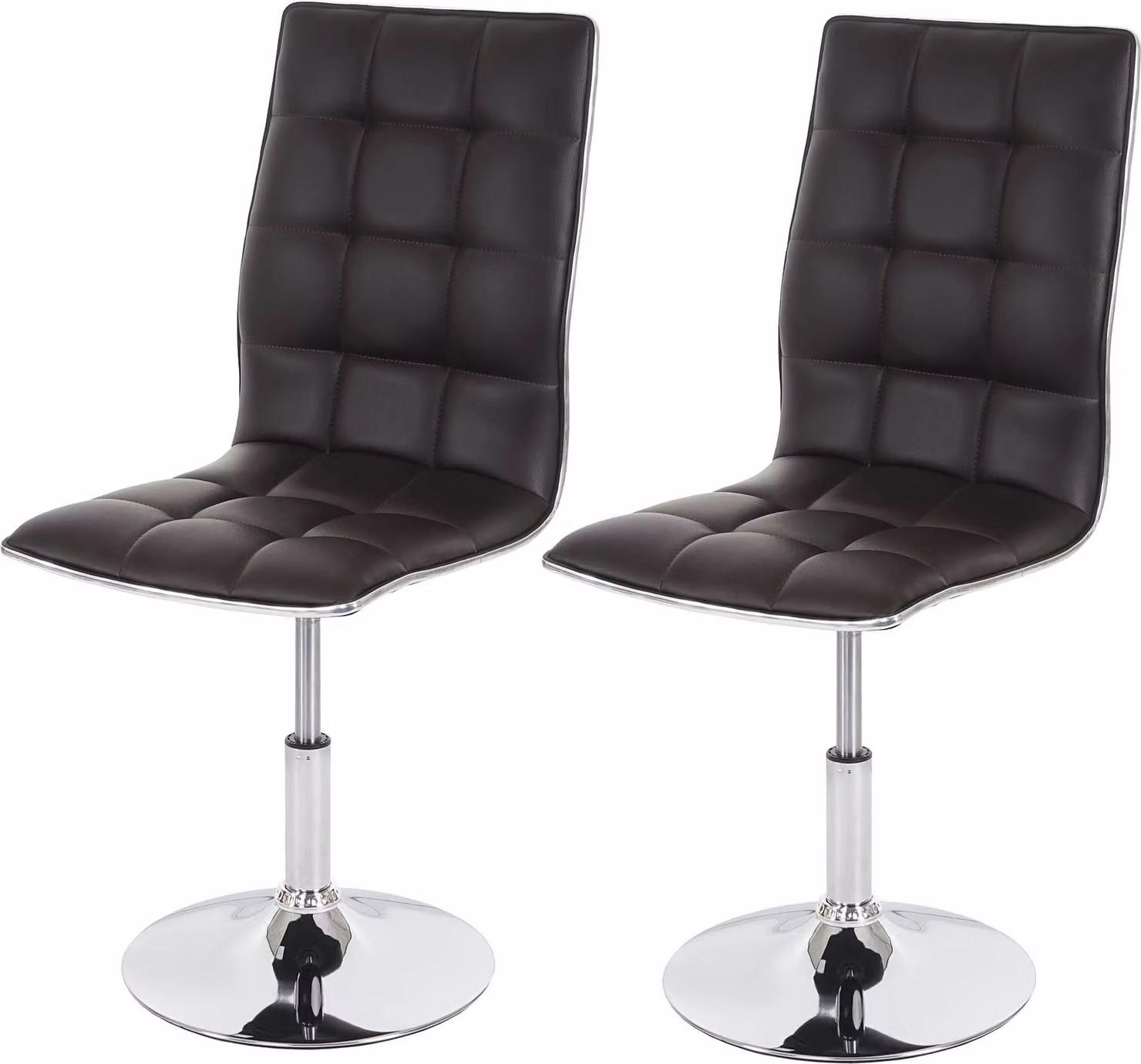 Set di 2 sedie da sala da pranzo | A x L x P 103 x 43 x 54 cm | Altezza seduta 41 cm | Pelle finta certificata | Marrone | Sedia Sedia da cucina
