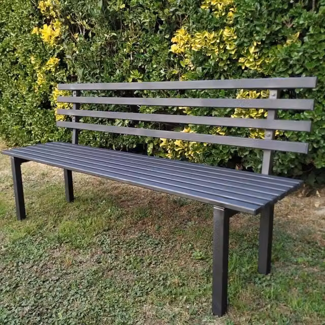 Panchina da esterno con schienale per giardino zincata 160 cm