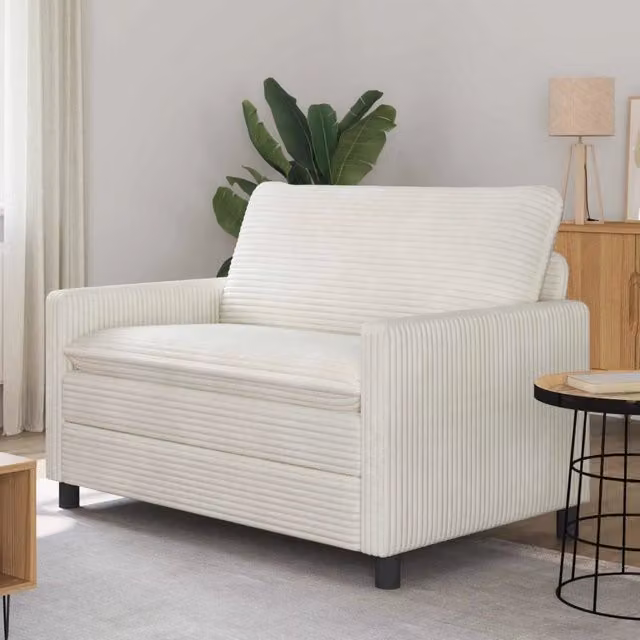 Divano Crema 126 x 81 x 87,5 cm Poliestere 42028826