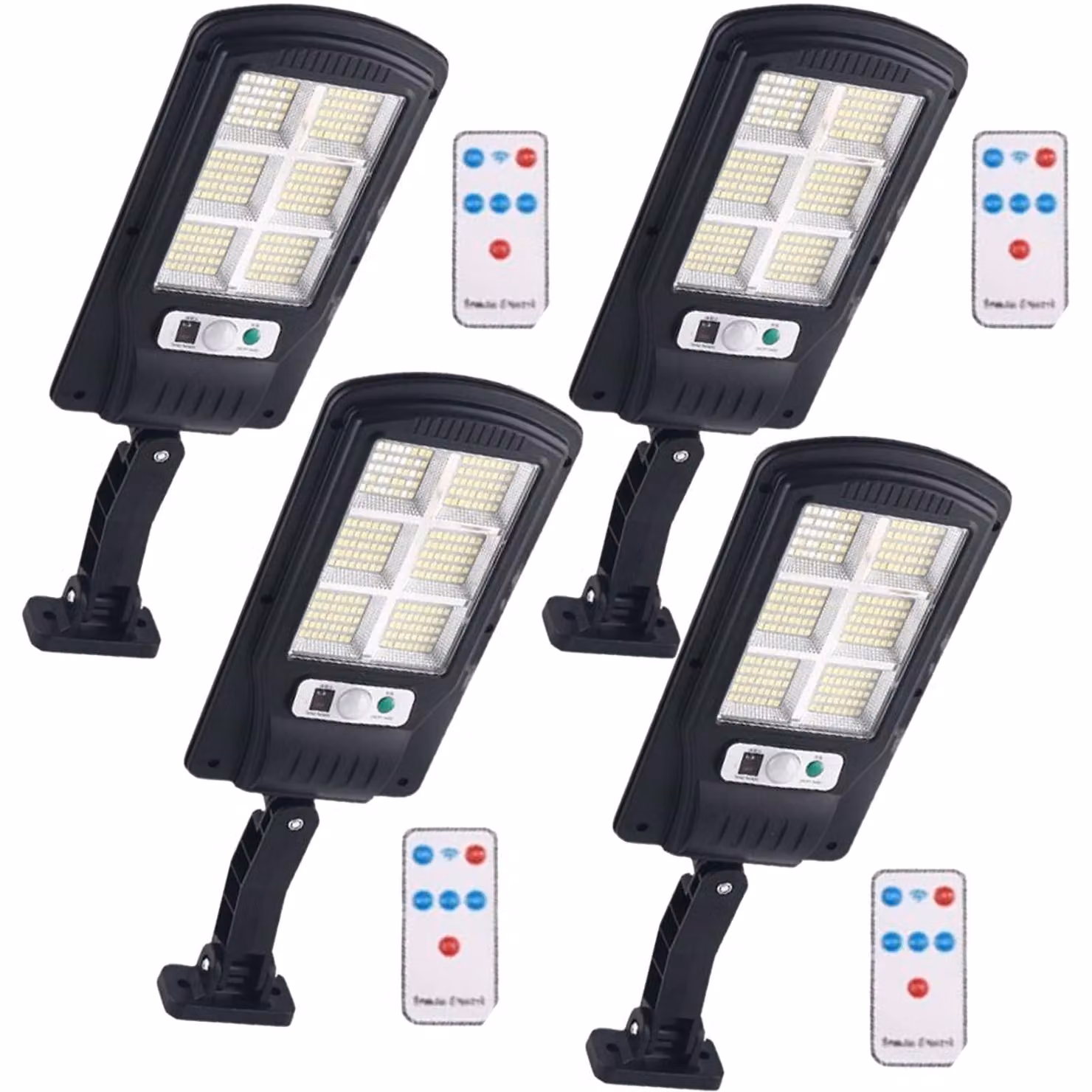 Confezione da 4 luci solari a LED, con 240 LED, sensore di movimento e grado di protezione IP65