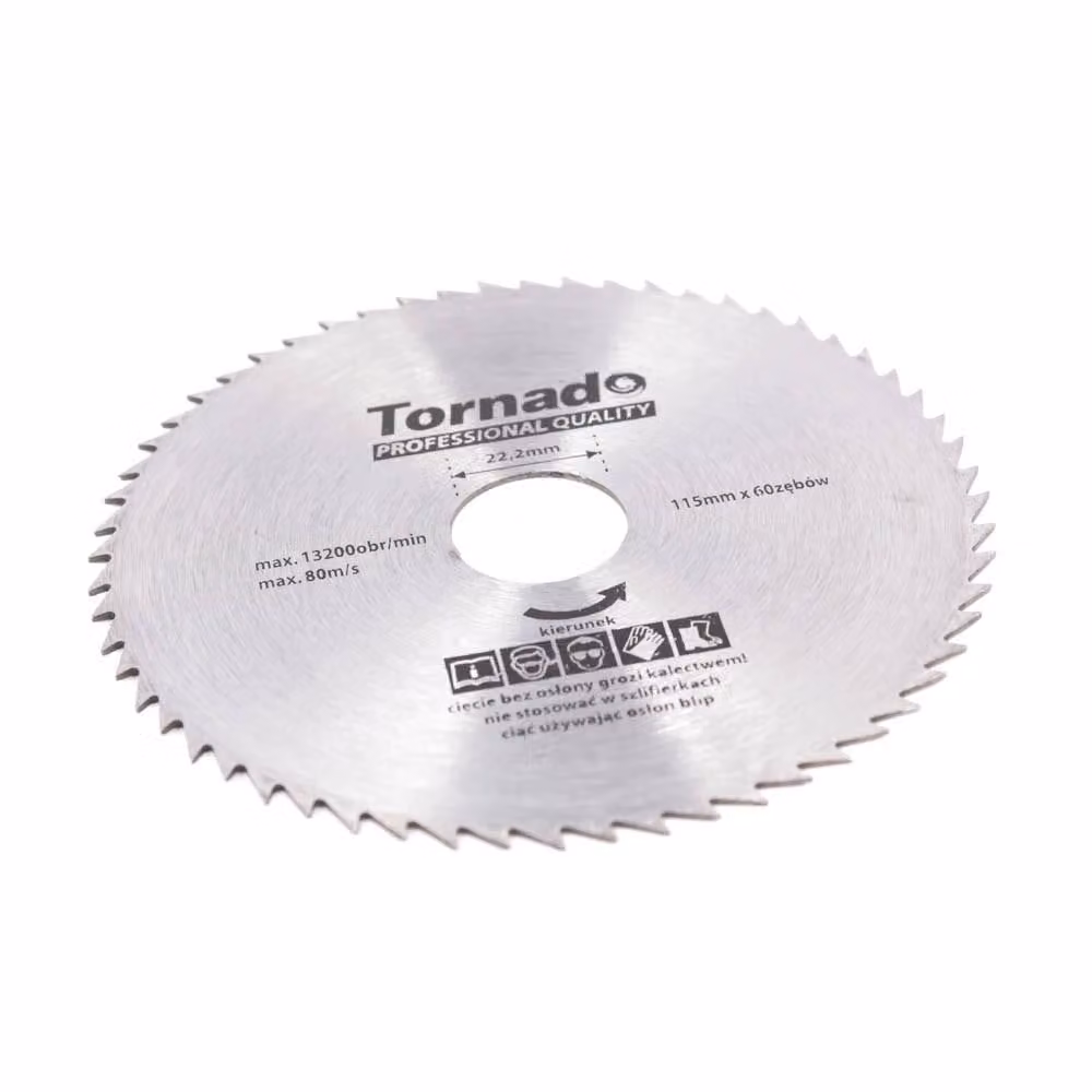 Sega circolare per legno 115 mm, 60 denti, 22,2 mm, senza guarnizione