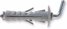 Fischer Set di tasselli in nylon SB 9 con gancio corto da 40 mm, colore grigio, confezione da 6 pezzi per fissaggi in cemento