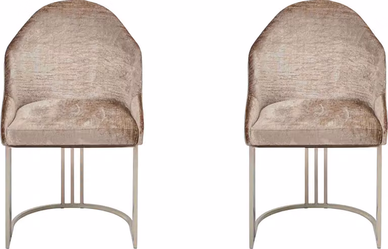 Esszimmerstuhl Luxus Modern 2x Stühle Textil Design Metall Stuhl Möbel