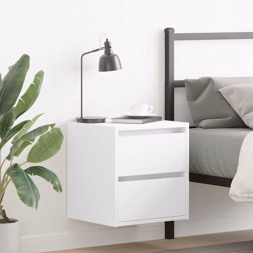 Comodino da parete vidaXL Bianco Moderno L: 38 cm, P: 34 cm, H: 40 cm