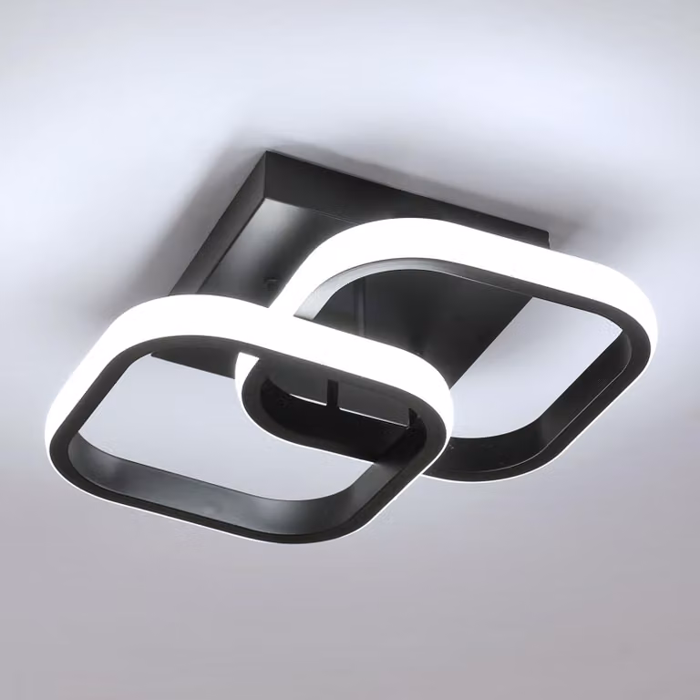 Lampada da soffitto a LED Osairous, design moderno, 22W, 2250LM, 6500K, colore nero – luce bianca fredda 6500K