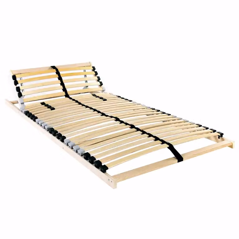 Base a doghe vidaXL in legno massello di faggio, Marrone, L 90 x P 190 cm