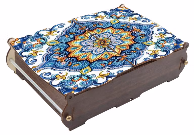 Scrivania organizzativa per il diamond painting con motivo mandala