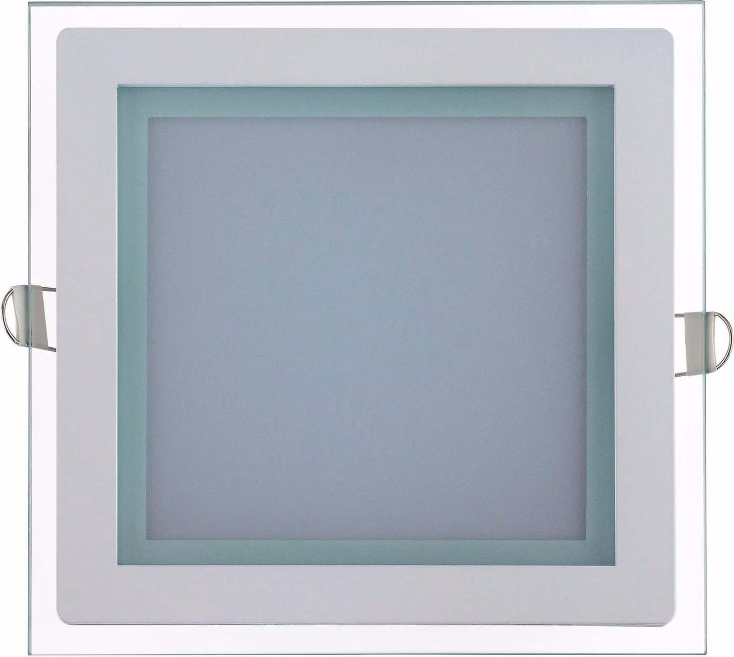Plafoniera a LED da 15 W, faretto da incasso, pannello con cornice in vetro, 20x20 cm, bianco freddo