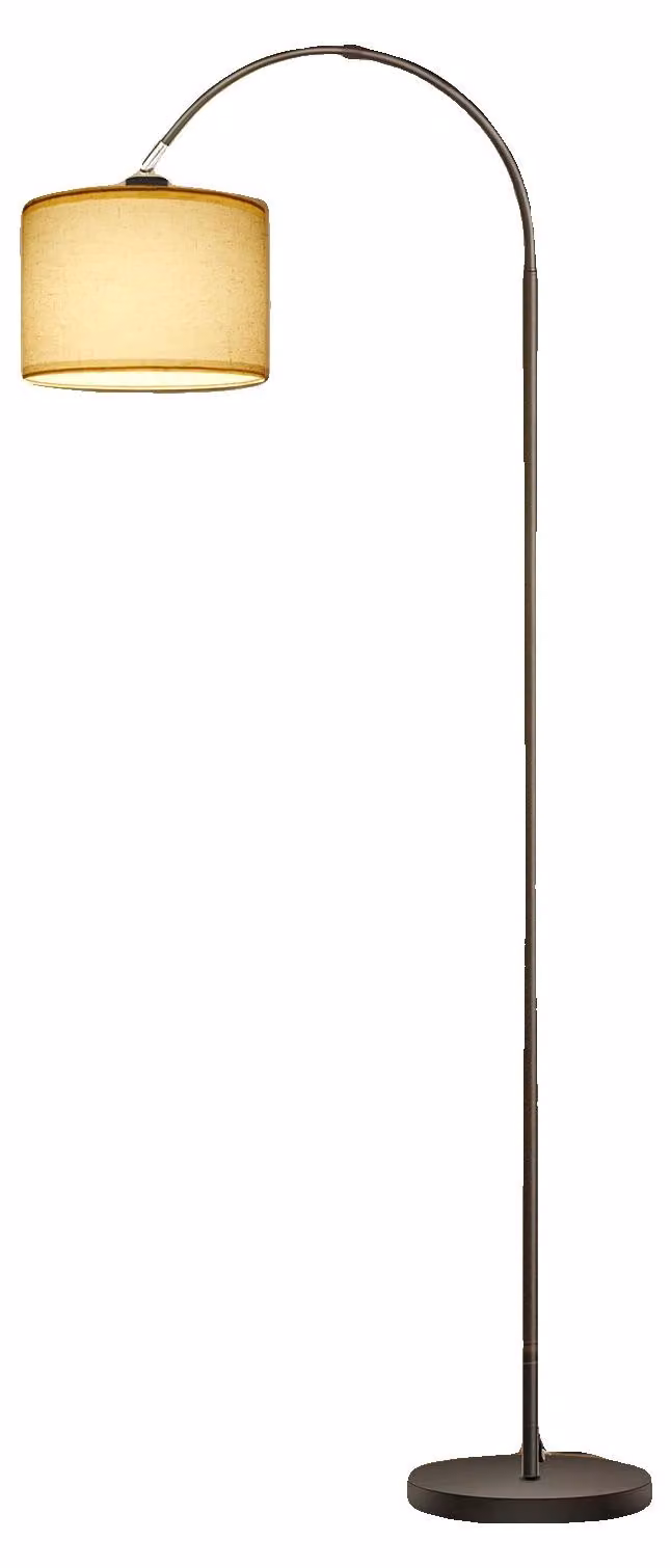 Lampada da terra con braccio regolabile, interruttore a pedale, colore beige, nero