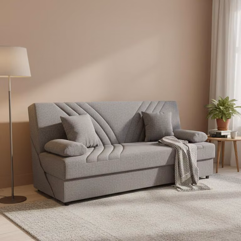 Dmora Divano Letto 3 Posti Apicella 81x181 cm Nero, Contenitore Reclinabile