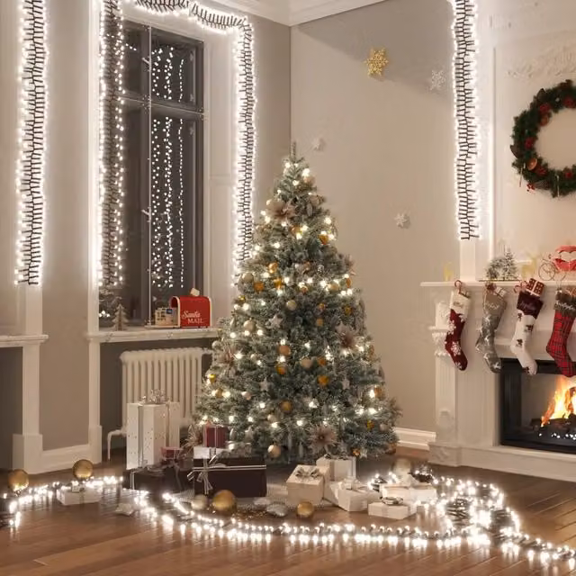 Stringa di luci LED vidaXL con 6000 LED bianco freddo in PVC e rame per decorazioni natalizie – 1
