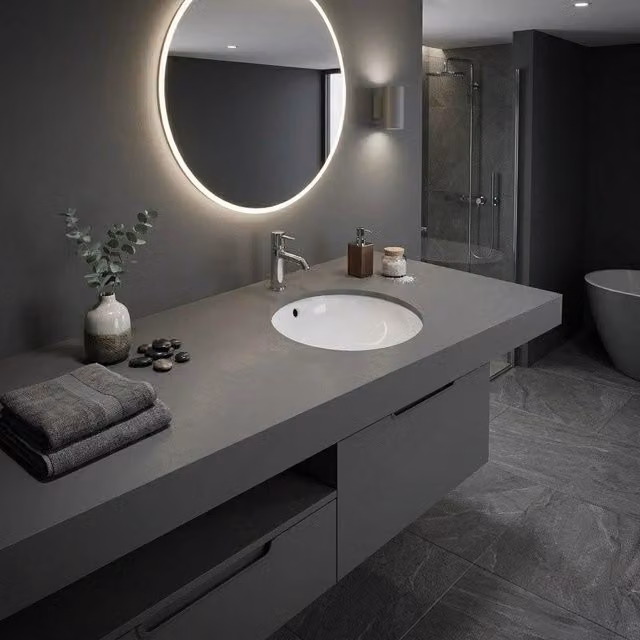 Lavabo sottopiano tondo in ceramica Rak Ceramics Bianco L: 41 cm, P: 41 cm, H: 41 cm