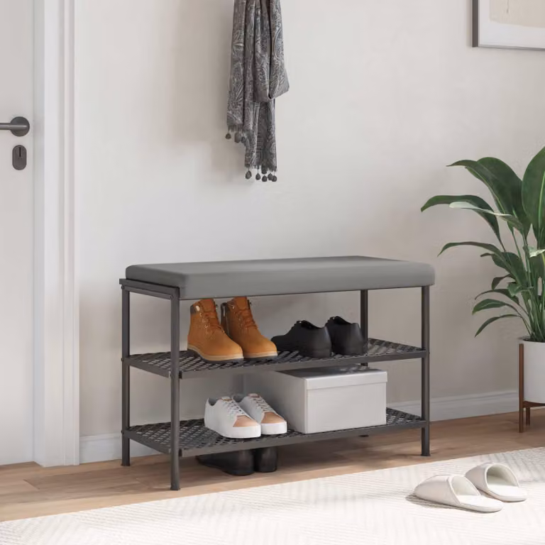 Cuscino per panchina vidaXL in velluto grigio con imbottitura in schiuma e base antiscivolo L 80 cm x P 38 cm x H 3,5 cm